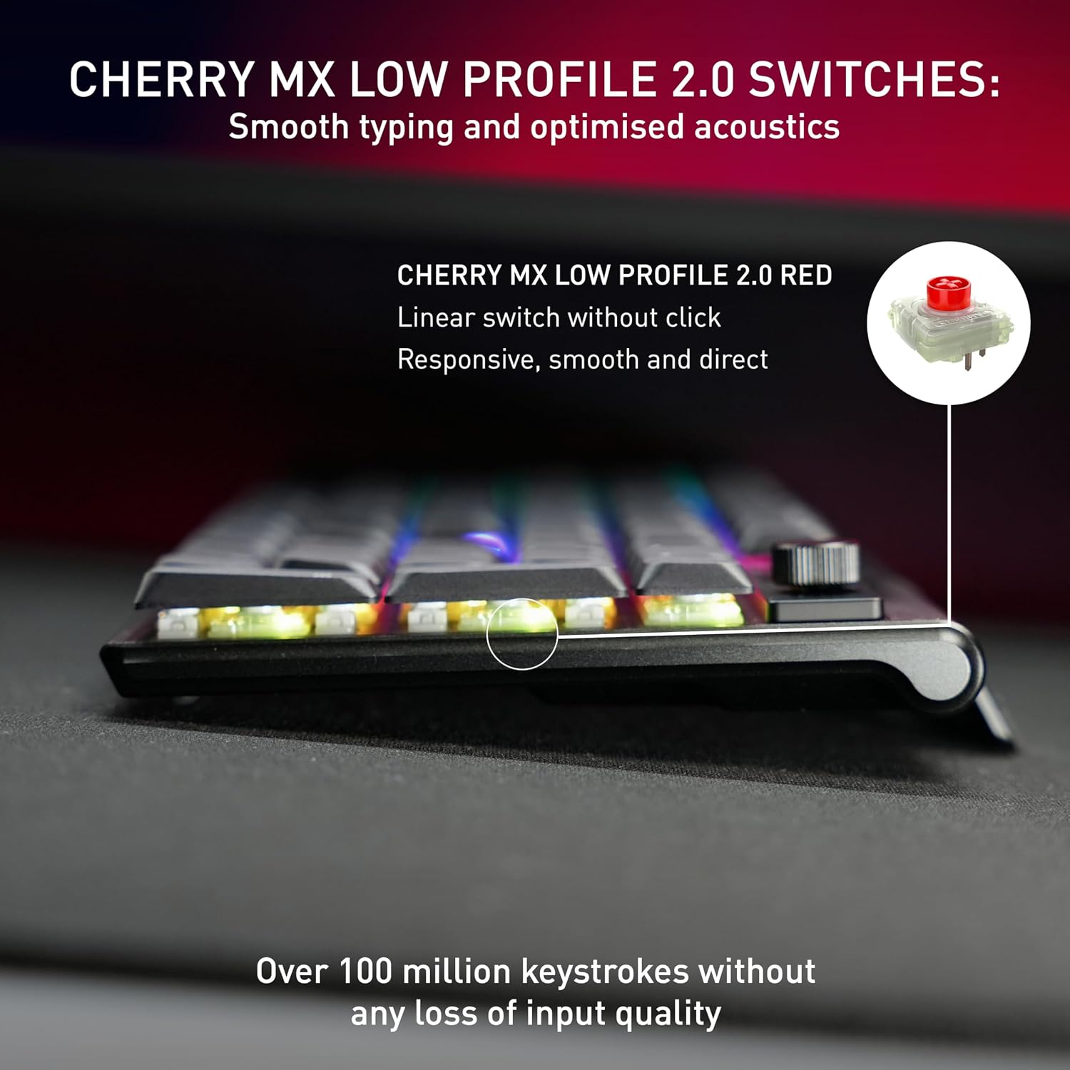 MX 10.1 Wireless | Cordless Low-Profile Gaming Keyboard | Rotary LCD Knob | RGB Lighting | Slim Aluminum