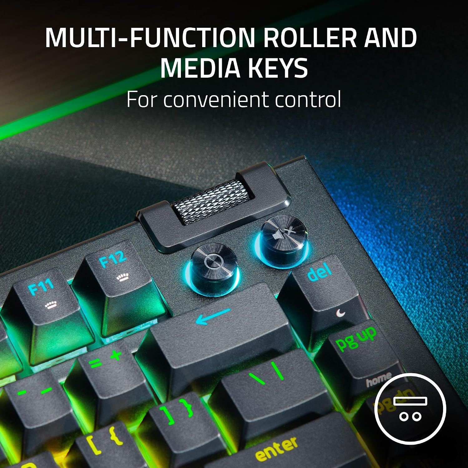 Razer BlackWidow V4 75% Mechanical Gaming Keyboard: Hot Swappable Design - Compact & Durable - Orange Tactile Switches - Chroma RGB - Roller & Media Keys - Wrist Rest Snap Tap - Black
