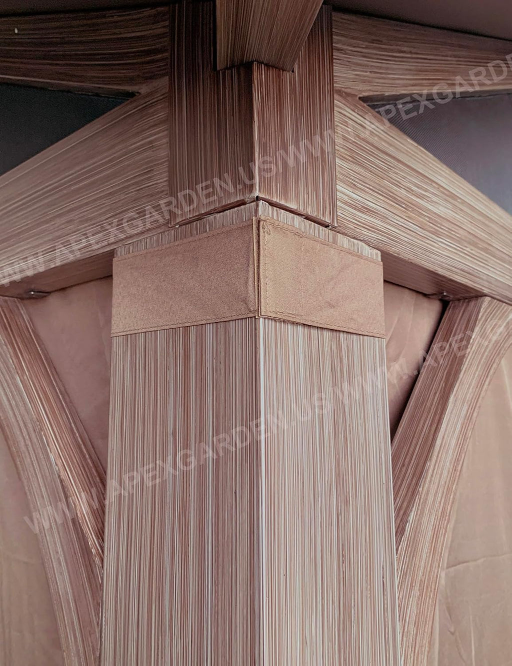 Four-Side Curtain Set for Allen + roth Model #GF-18S112B Wood Looking Hand Paint Metal Square Semi- Gazebo (4-Side Curtain Only, Brown)
