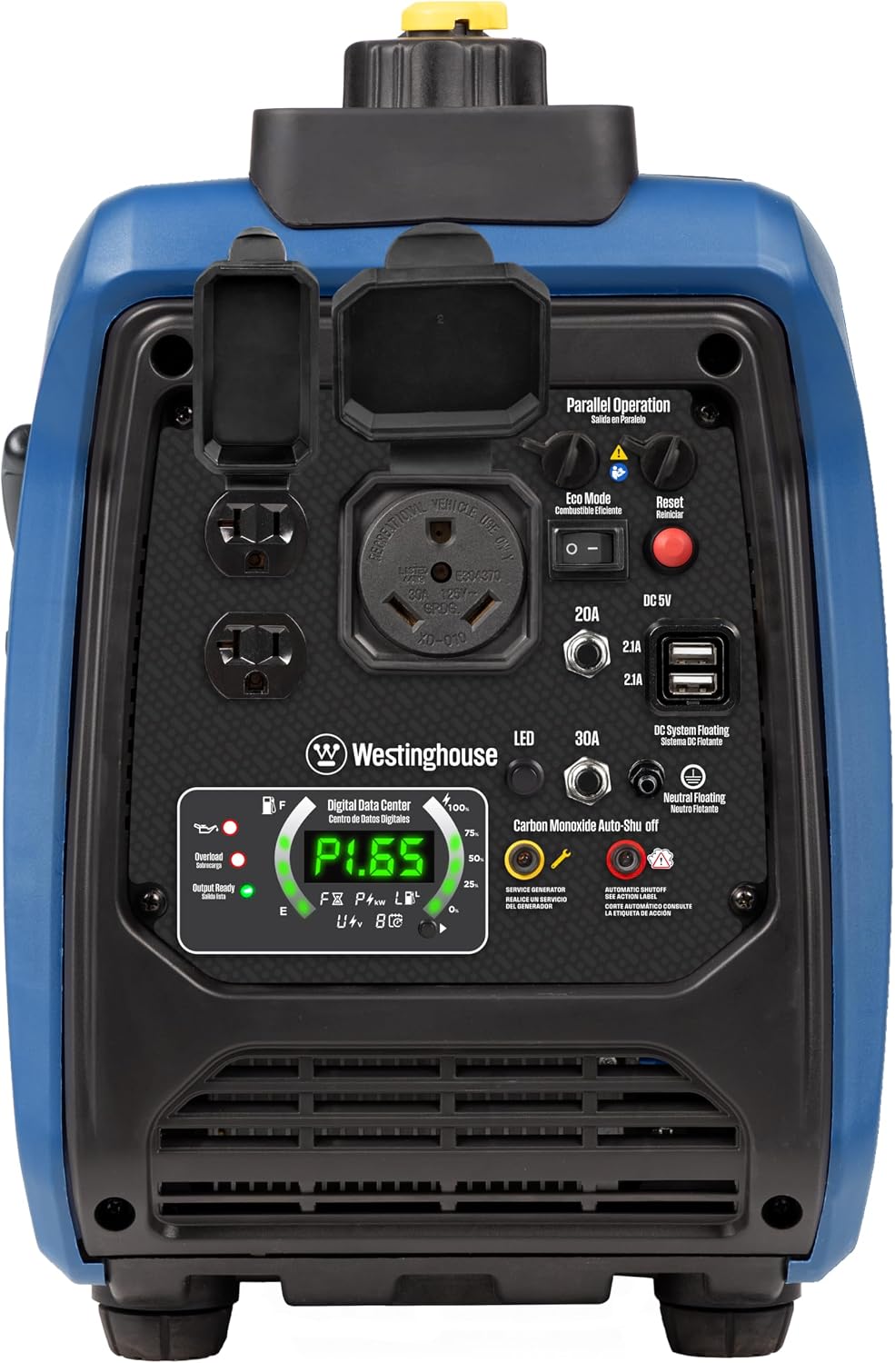 Westinghouse 2800 Peak Watt Super Quiet & Lightweight Portable Inverter Generator, Gas Powered, CO Sensor, Parallel Capable, Long Run Time