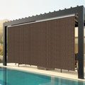 U-MAX Outdoor Roller Shade, 10'(W) x10'(H) Sun Shade Cover Canopy with 99% UV Protection, 220GSM HDPE Exterior Cordless Roll Up Blinds Privacy Screen for Patio, Pergola, Gazebo, Mocha
