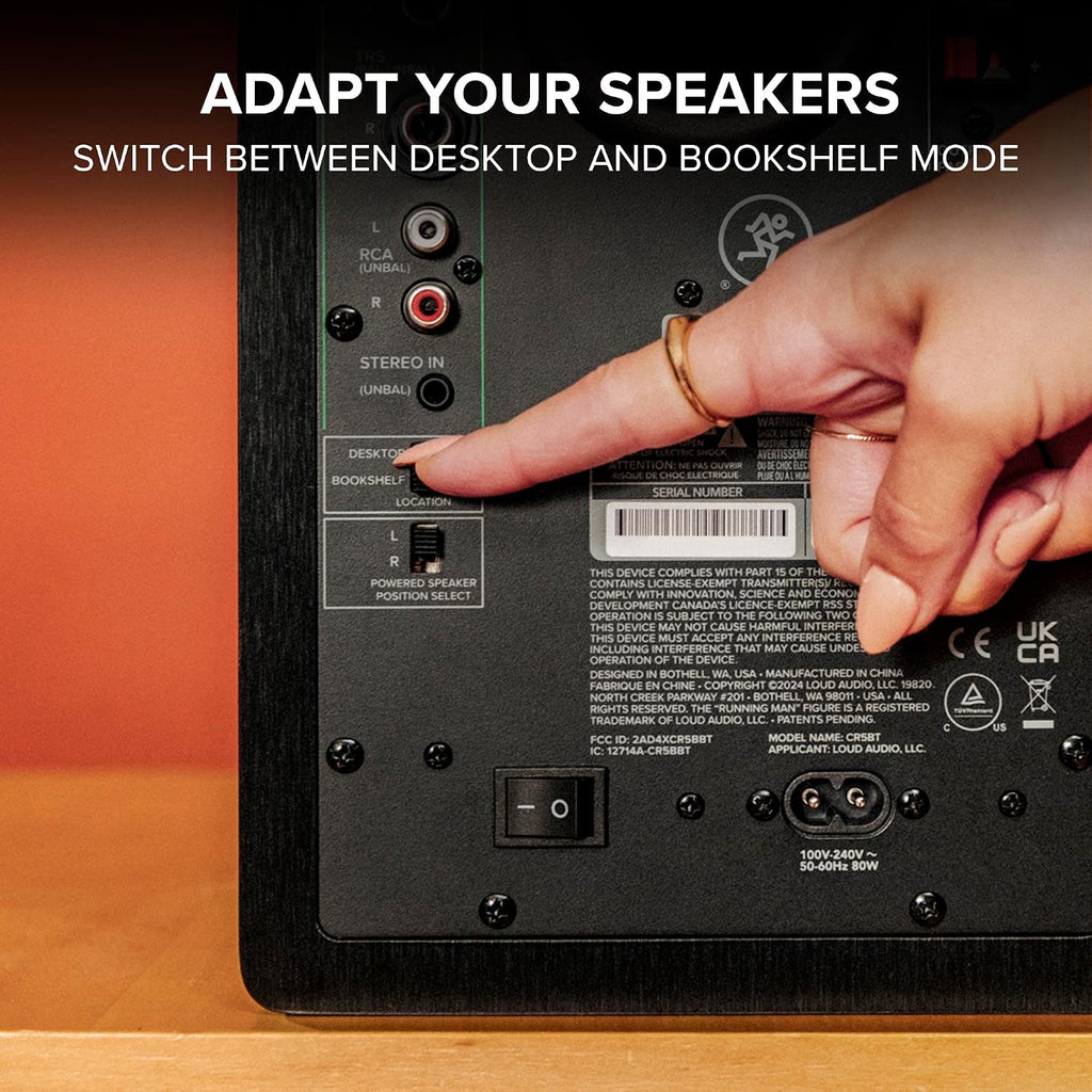 Mackie CR3.5BT 3.5' Creative Reference Powered Studio Monitors with Bluetooth, Tone Knob and Location Switch — Active Speakers for Music Production, Desktop Computer, Gaming, HiFi Listening