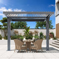 MELLCOM Louvered Pergola 10x10, Outdoor Shade Structure with 6' Aluminum Posts, Modern Aluminum Pergola with Adjustable Roof, Hardtop Gazebo Carport for Patio