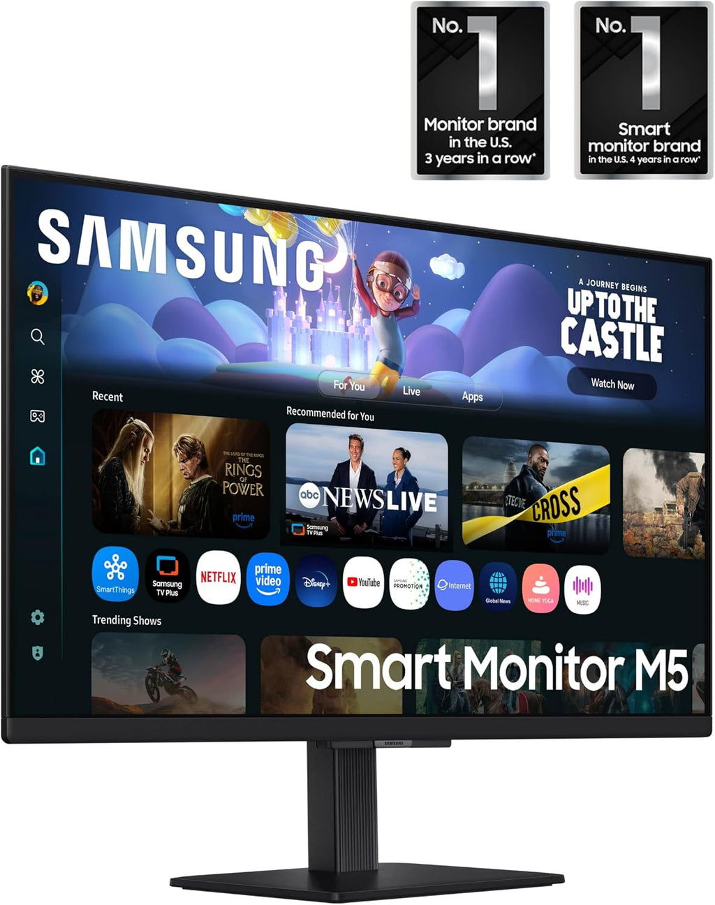 Samsung 27-Inch M5 (M50F) Series FHD Smart Monitor with Streaming TV, Speakers, HDR10, Gaming Hub, Multiple Ports, Workout Tracker, Vision Accessibility Tools, Black, LS27FM502ENXZA