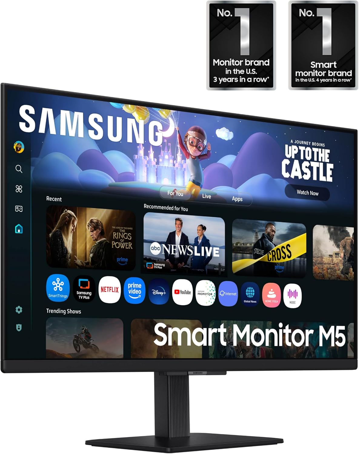 Samsung 27-Inch M5 (M50F) Series FHD Smart Monitor with Streaming TV, Speakers, HDR10, Gaming Hub, Multiple Ports, Workout Tracker, Vision Accessibility Tools, Black, LS27FM502ENXZA
