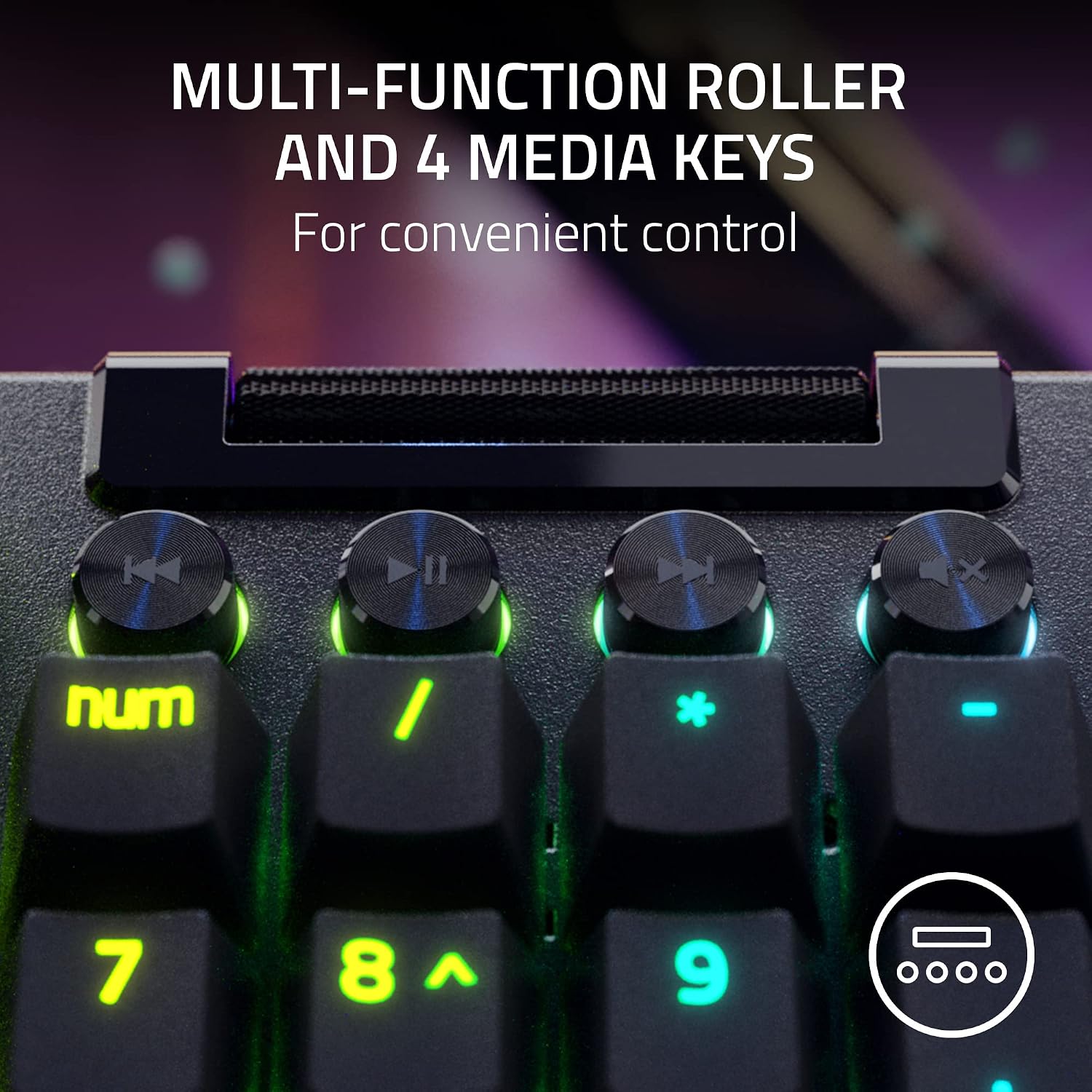 Razer BlackWidow V4 Pro Wired Gaming Keyboard: Yellow Switches - Linear & Silent - Chroma RGB - Black (Renewed)