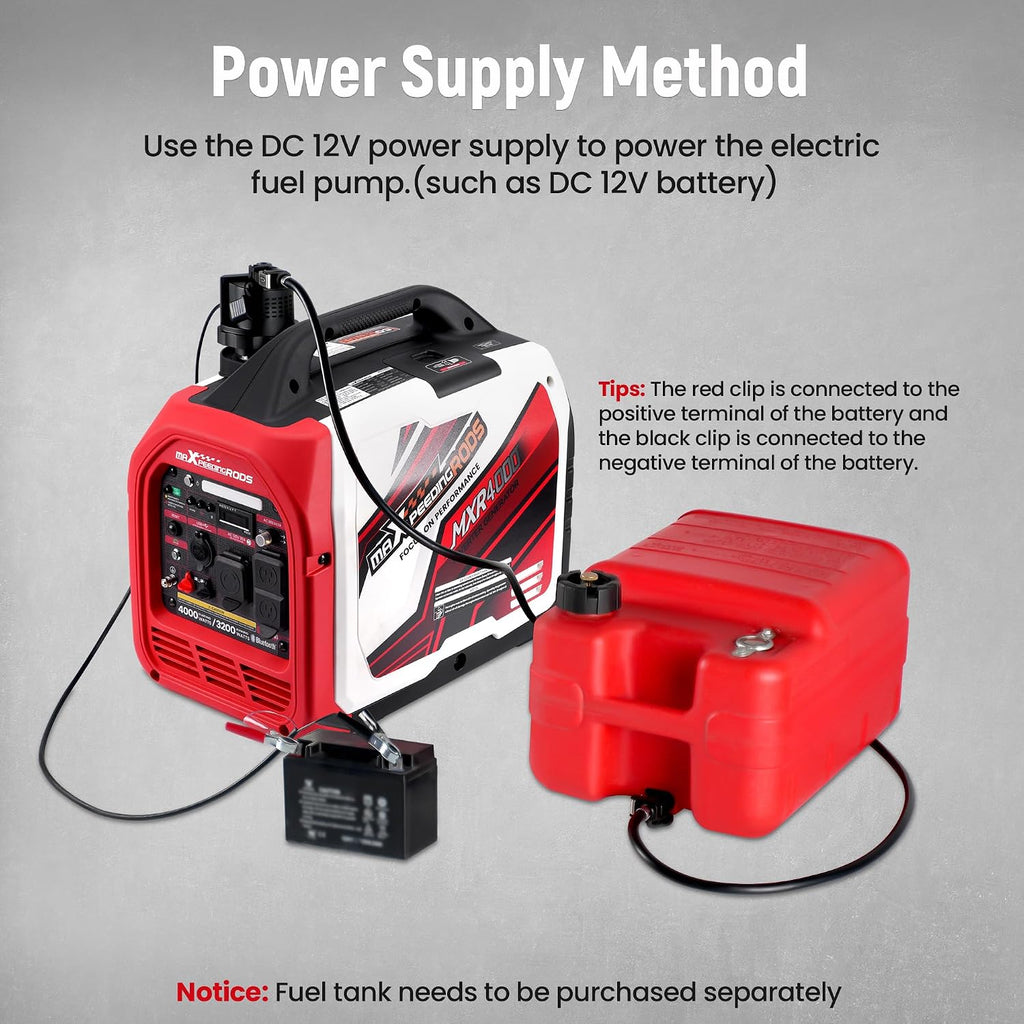 maXpeedingrods 12V DC Gasoline Electric Fuel Pump, Automatically Pump Fuel, Extended Running Time for Generator Without Stopping, Precise Control and No Fuel Leak