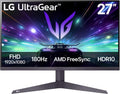 LG 27GS40W-B 27-Inch Ultragear FHD (1920 x 1080) Gaming Monitor, 180Hz, HDR10, AMD FreeSync, HDMI, DisplayPort, H/P Out, Black