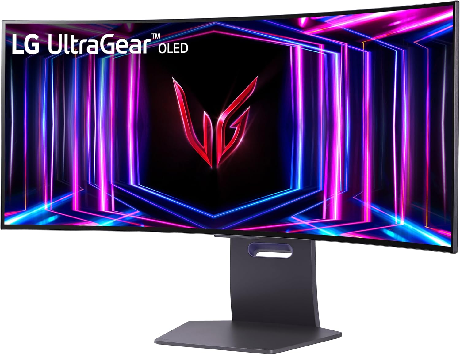 LG 34GS95QE 34-inch Ultragear OLED Curved Gaming Monitor WQHD 1440p 800R 240Hz 0.03ms AMD FreeSync Premium Pro NVIDIA G-Sync HDMI 2.1 DisplayPort Tilt/Height/Swivel Stand Black