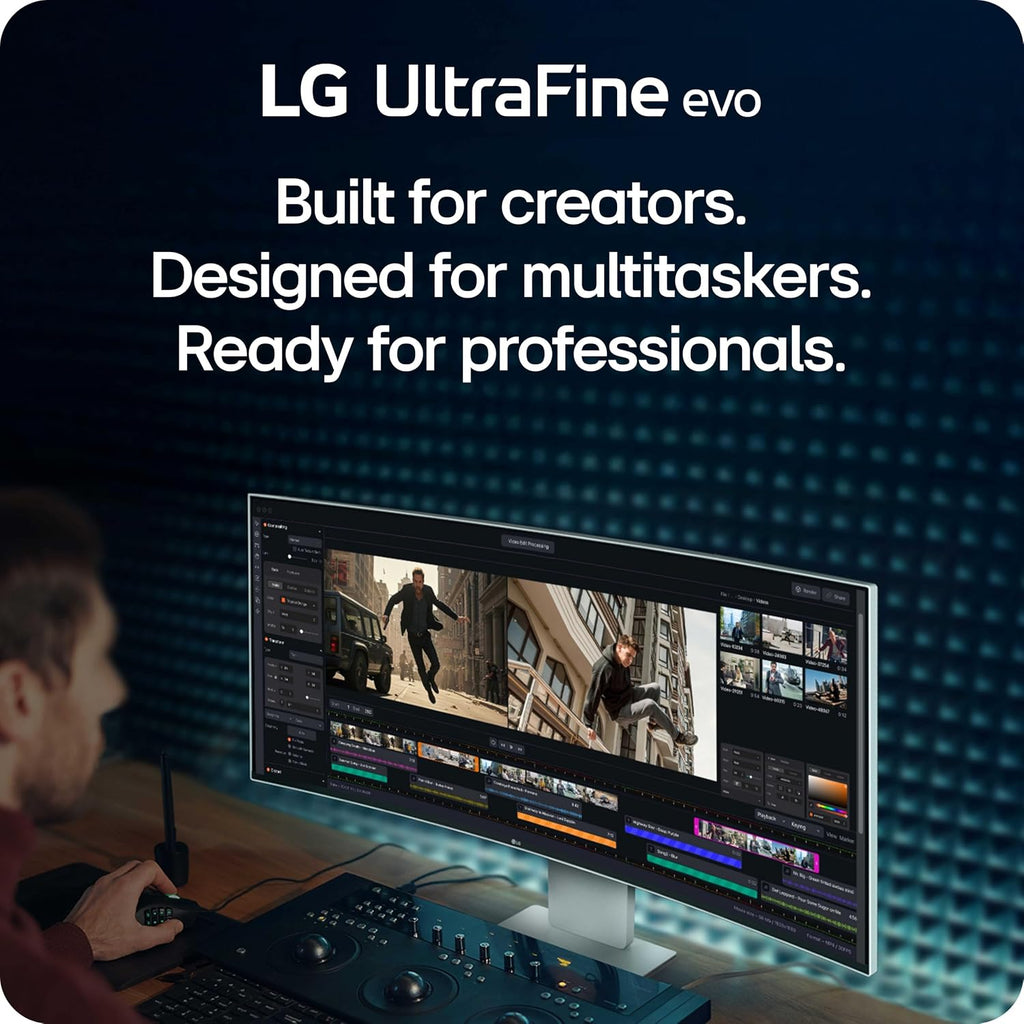 LG 40U990A-W 40-inch Ultrafine evo 5K2K WUHD (5120 x 2160) Nano IPS Curved Monitor, Thunderbolt 5, DisplayHDR 600, Built-in Speaker, 120Hz, HDMI 2.1, DP 2.1, USB C, Tilt/Height/Swivel Stand, White