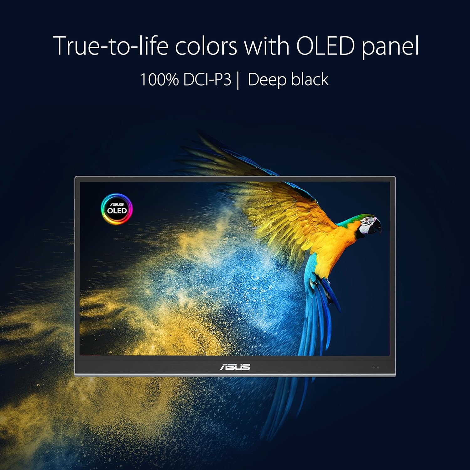 ASUS ZenScreen 16' OLED USB-C portable monitor (MQ16AHE) – Full HD, 100% DCI-P3, 1ms, HDR-10, Mini HDMI, Eye Care, Proximity Sensor, 360° kickstand, Compatible with Laptops, Smartphones, 3 yr warranty