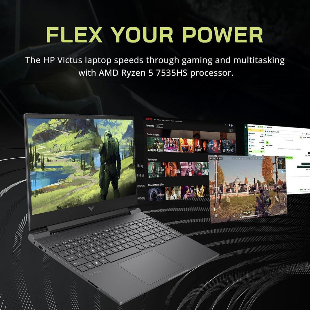 HP Victus 15.6 Ryzen 5 Premium Gaming Laptop, 15.6' FHD 144Hz, Ryzen 5 7535HS (Beats i5-13420H), AMD Radeon RX 6550M (Beats GeForce RTX 3050), 64GB RAM, 1TB SSD, W11P, with 512GB External SSD Bundle