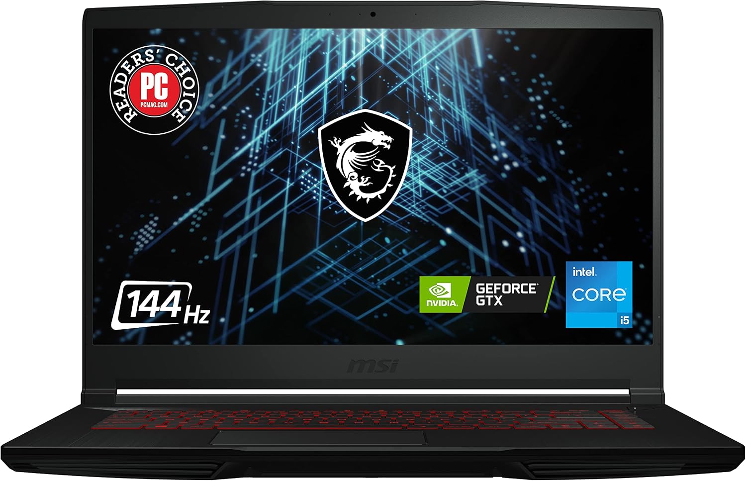 msi GV15 15.6' 144Hz Gaming Laptop: Intel Core i5-11400H GTX 1650 8GB 256GB NVMe SSD, Wi-Fi 6, USB Type-C, Nahimic 3 Audio Immersion, Win 11: Black 11SC-633