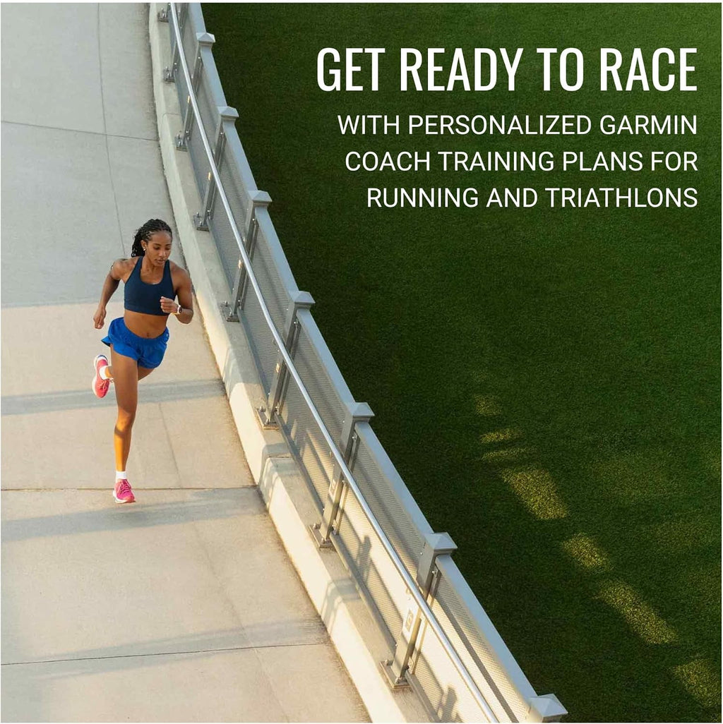 Garmin Forerunner 570 47mm GPS Running Smartwatch (Amp Yellow/Whitestone Turquoise) Bundle with Stand, Charging Cable and Car Charger (3 Items)