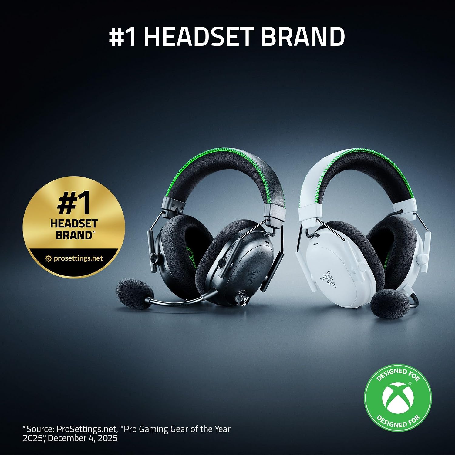 Razer BlackShark V3 Pro Wireless ANC Gaming Headset for Xbox: Full Band Mic - 50mm Driver - 2.4 GHz, Bluetooth, USB, 3.5mm - Works with PC, Mac, PS5, Nintendo Switch - Long Battery Life - White