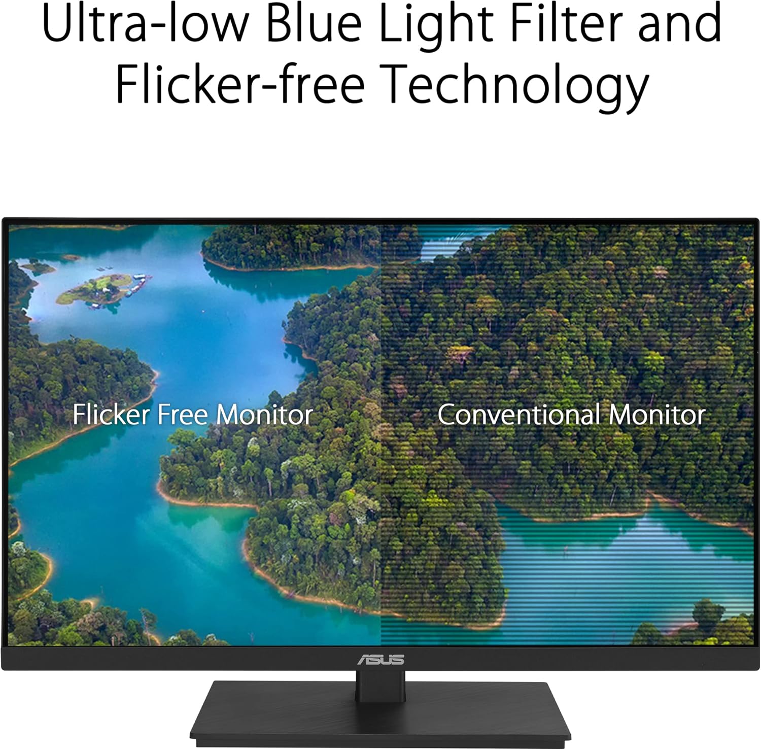 ASUS 23.8' 1080P Docking Monitor (VA24ECPSN) - Full HD, IPS, 75Hz, Adaptive-Sync, Speakers, Eye Care, Low Blue Light, Flicker Free, USB-C, RJ45, HDMI, Frameless, Height Adjustment, VESA Wall Mountable