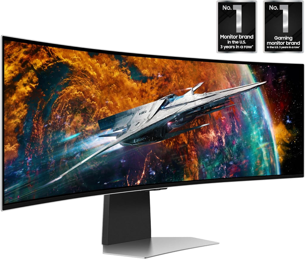 Samsung 49' Odyssey OLED G9 (G95SC) Curved Smart Gaming Monitor, QD-OLED, 240Hz, 0.03ms, FreeSync Premium Pro, G-Sync Compatible, Dual QHD, Neo Quantum Processor, LS49CG954SNXZA