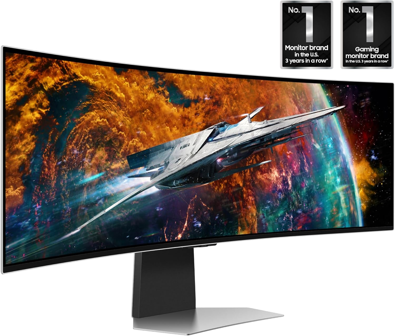Samsung 49' Odyssey OLED G9 (G95SC) Curved Smart Gaming Monitor, QD-OLED, 240Hz, 0.03ms, FreeSync Premium Pro, G-Sync Compatible, Dual QHD, Neo Quantum Processor, LS49CG954SNXZA