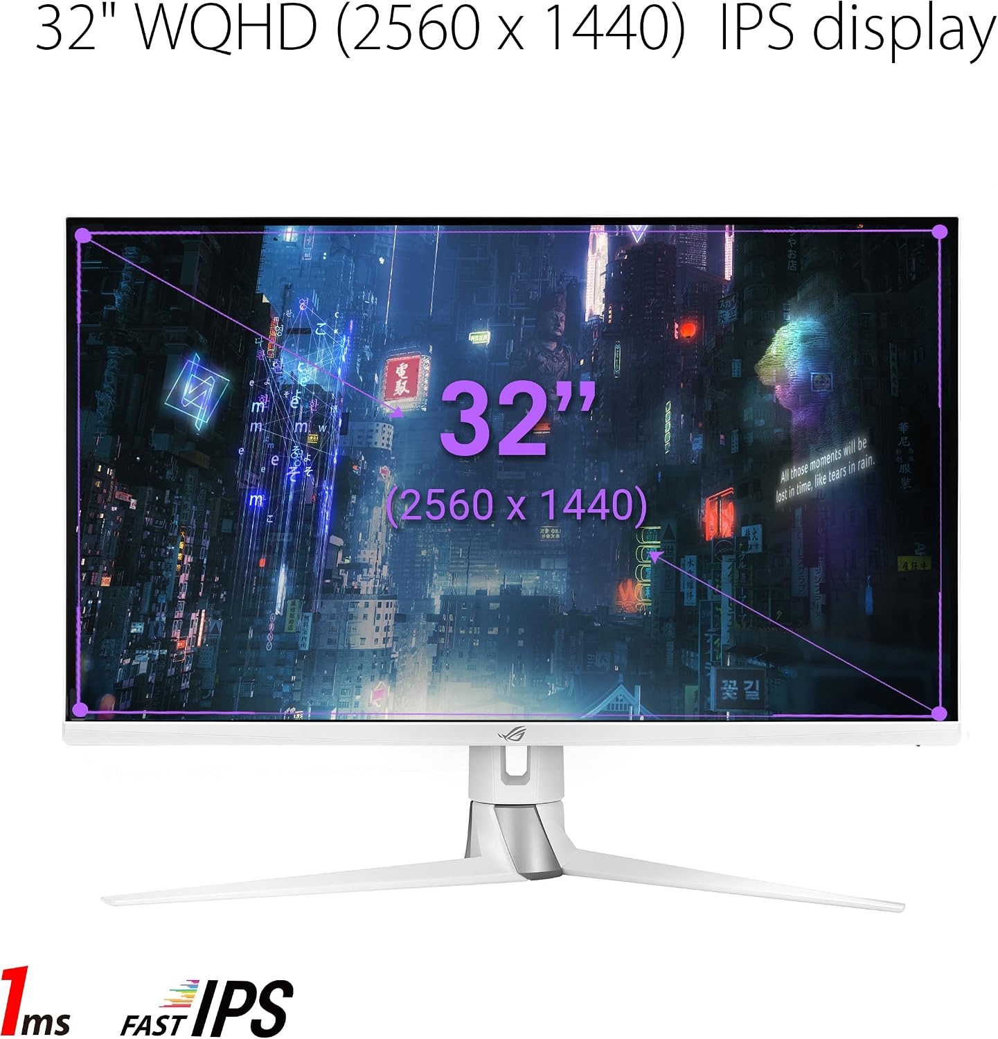 ASUS (PG329Q-W ROG Swift 32' 1440P Gaming Monitor - White, QHD (2560 x 1440), Fast IPS, 175Hz, 1ms, Extreme Low Motion Blur Sync, G-Sync Compatible, Eye Care, DisplayPort, HDMI, USB, DisplayHDR600