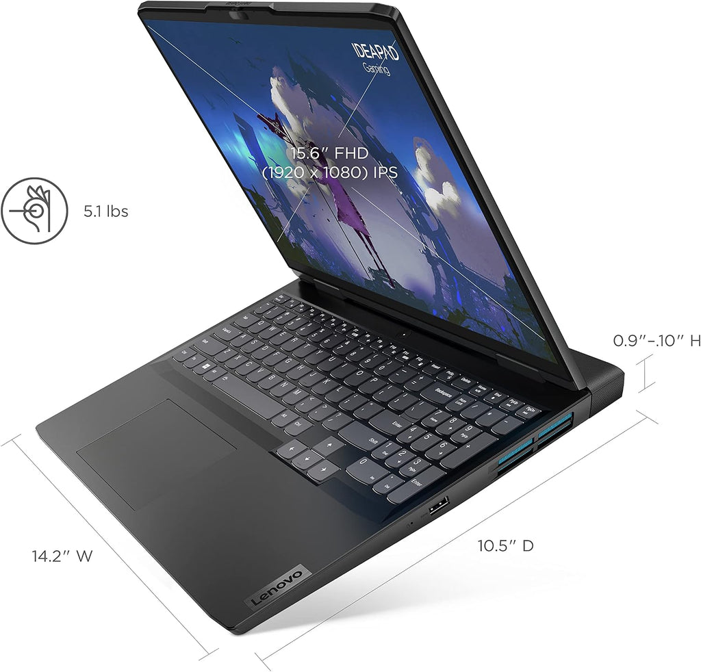 Lenovo IdeaPad Gaming 3i - 2022 - Everyday Gaming Laptop - NVIDIA GeForce RTX 3050Ti Graphics - 15.6' FHD Display - 8GB Memory - 512GB Storage - Intel i7 12th Gen - Onyx Grey