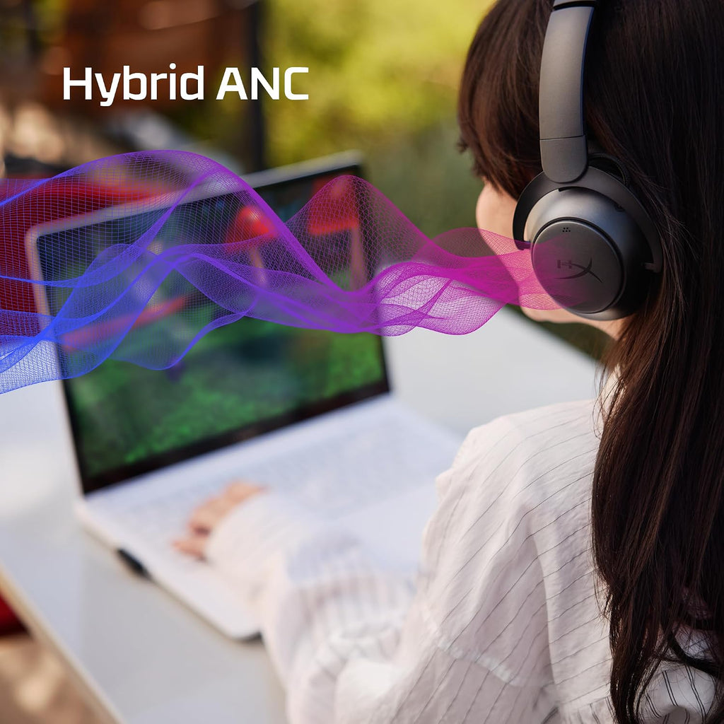 HyperX Cloud Mix 2 – Dual Wireless Over-Ear Headphones with ANC, 2,4GHz dongle, Bluetooth 5.3, PC, PS5, Nintendo Switch, Steam Deck, Mobile, USB-C – Black