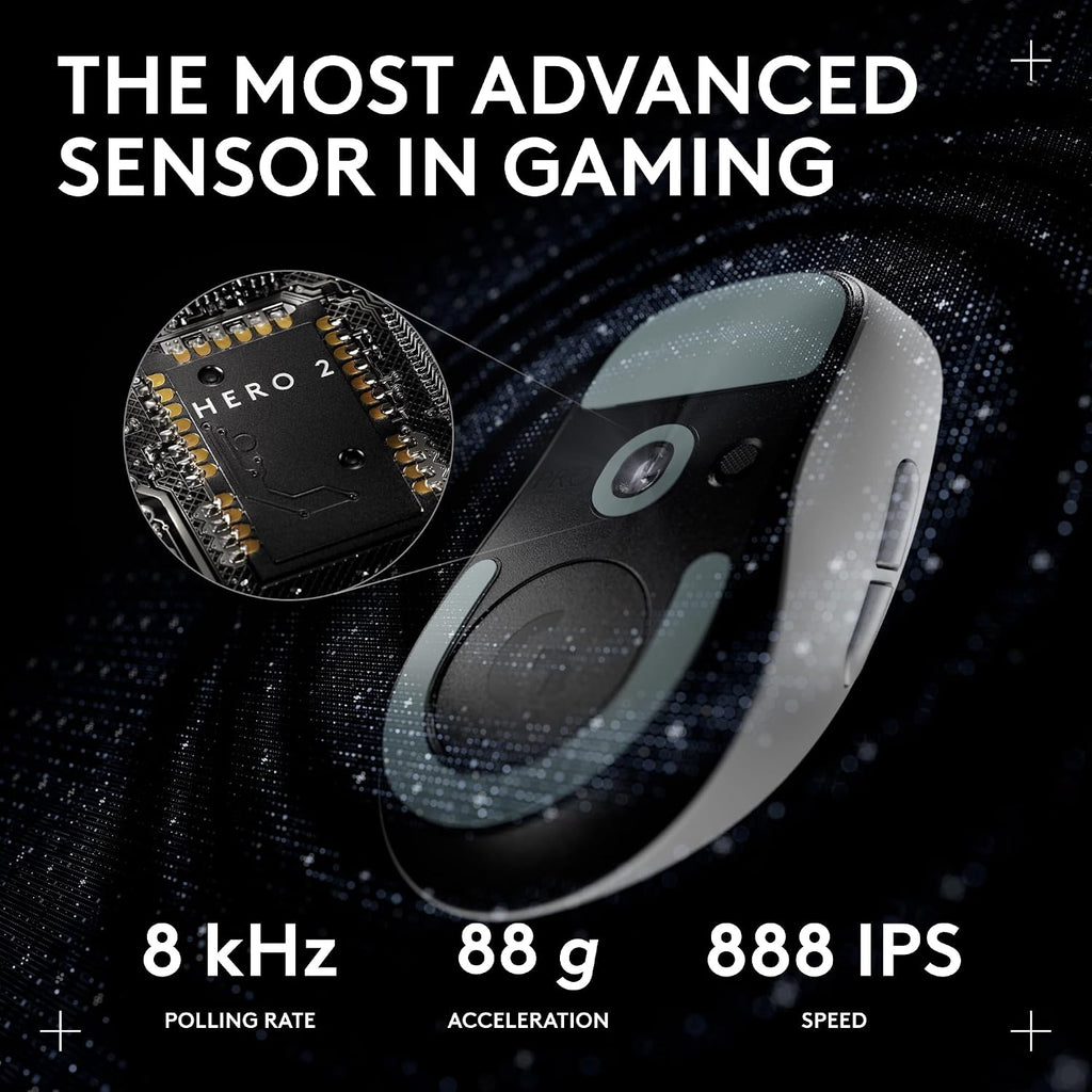 Pro X Superlight 2c Wireless Gaming Mouse: 51g Compact Mini Size, Symmetrical Shape, <8 kHz Polling, 44K DPI, PowerPlay Wireless Charging Supported, USB-C, 5 Programmable Buttons, For PC/Mac - White