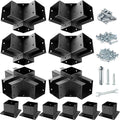 3-Way & 4-Way Pergola Brackets, 4'x4' Pergola Kit, Wood Post Base Bracket for Gazebos, Patio Pergolas, Log Cabin, Wooden Beams (12PCS)
