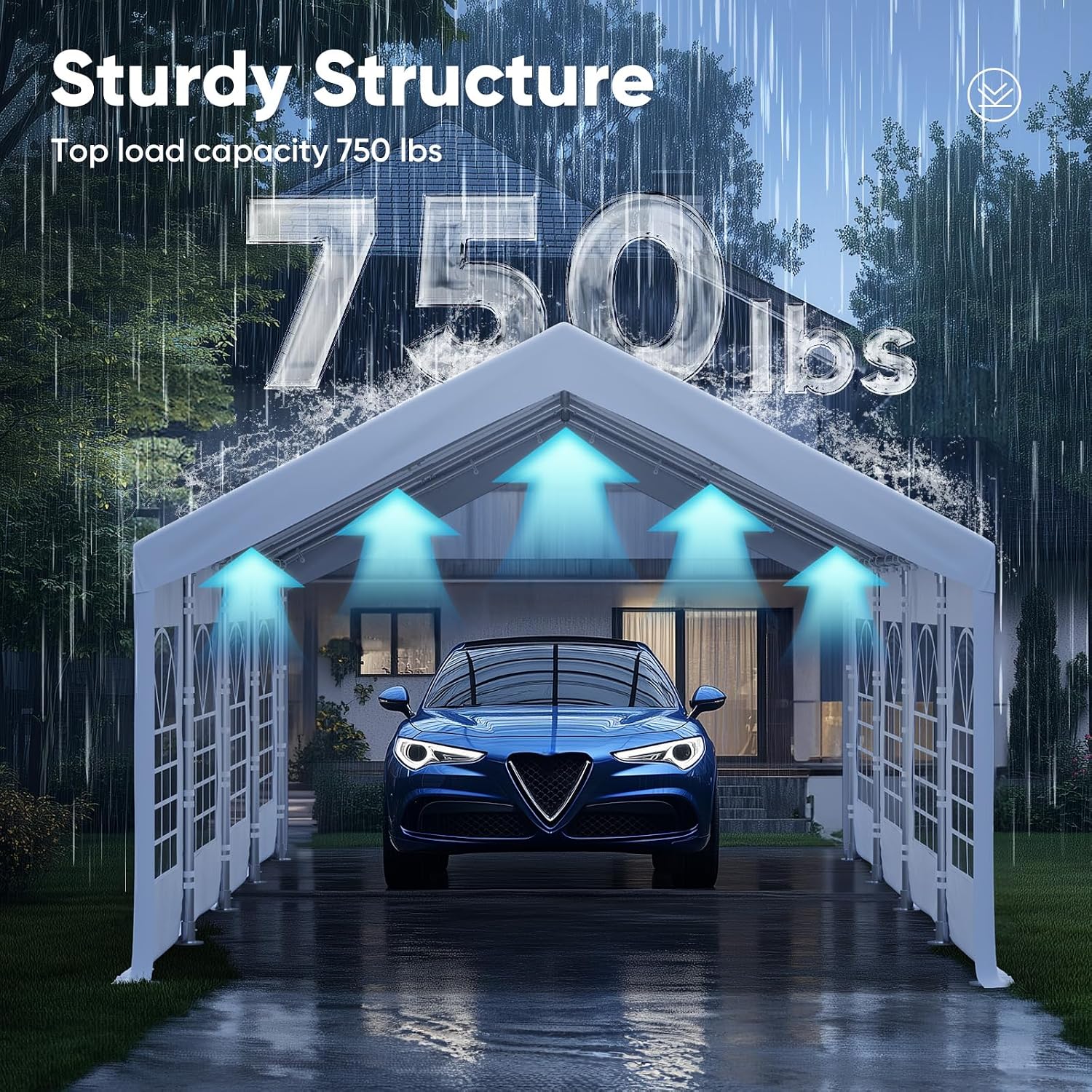 Quictent 13x26ft Party Tent Heavy Duty Outdoor Gazebo White Wedding Tent Canopy Event Shelter Carport with Removable Sidewalls& 4pcs Storage Bags