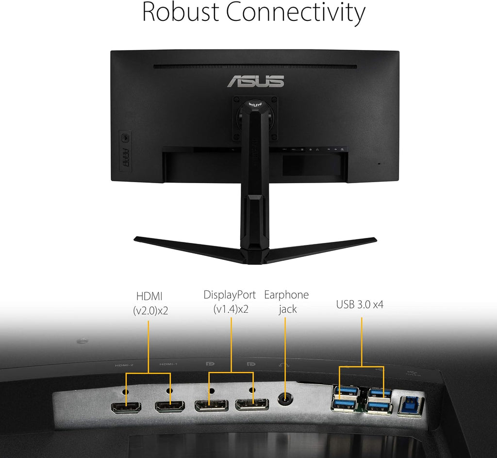 ASUS TUF Gaming VG34VQL1B 34 inches Curved HDR Monitor, WQHD (3440x1440), 165Hz, 1ms (Renewed)