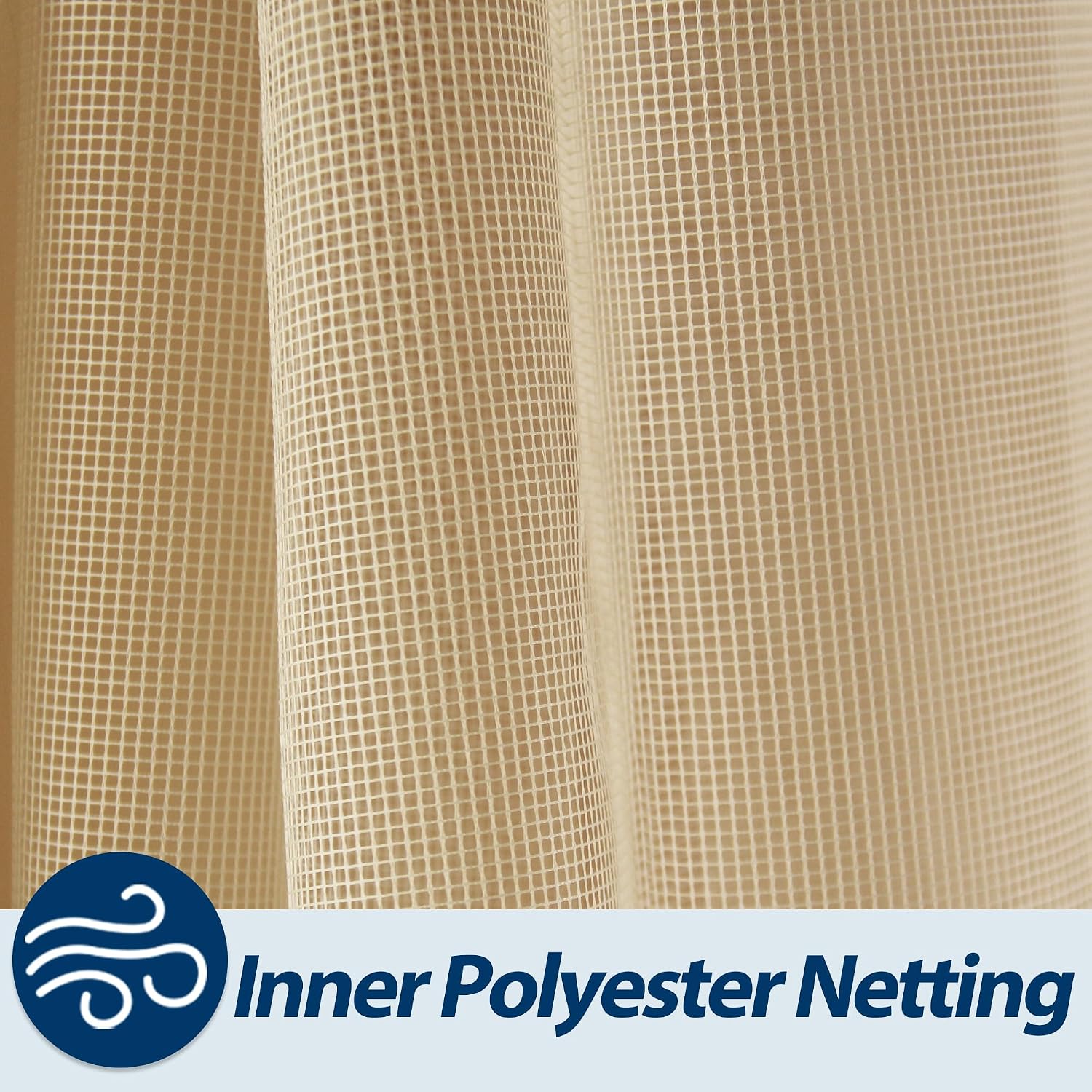 COVERONICS 13'×15' Wooden Gazebo Curtains and Netting Replacement, Beige