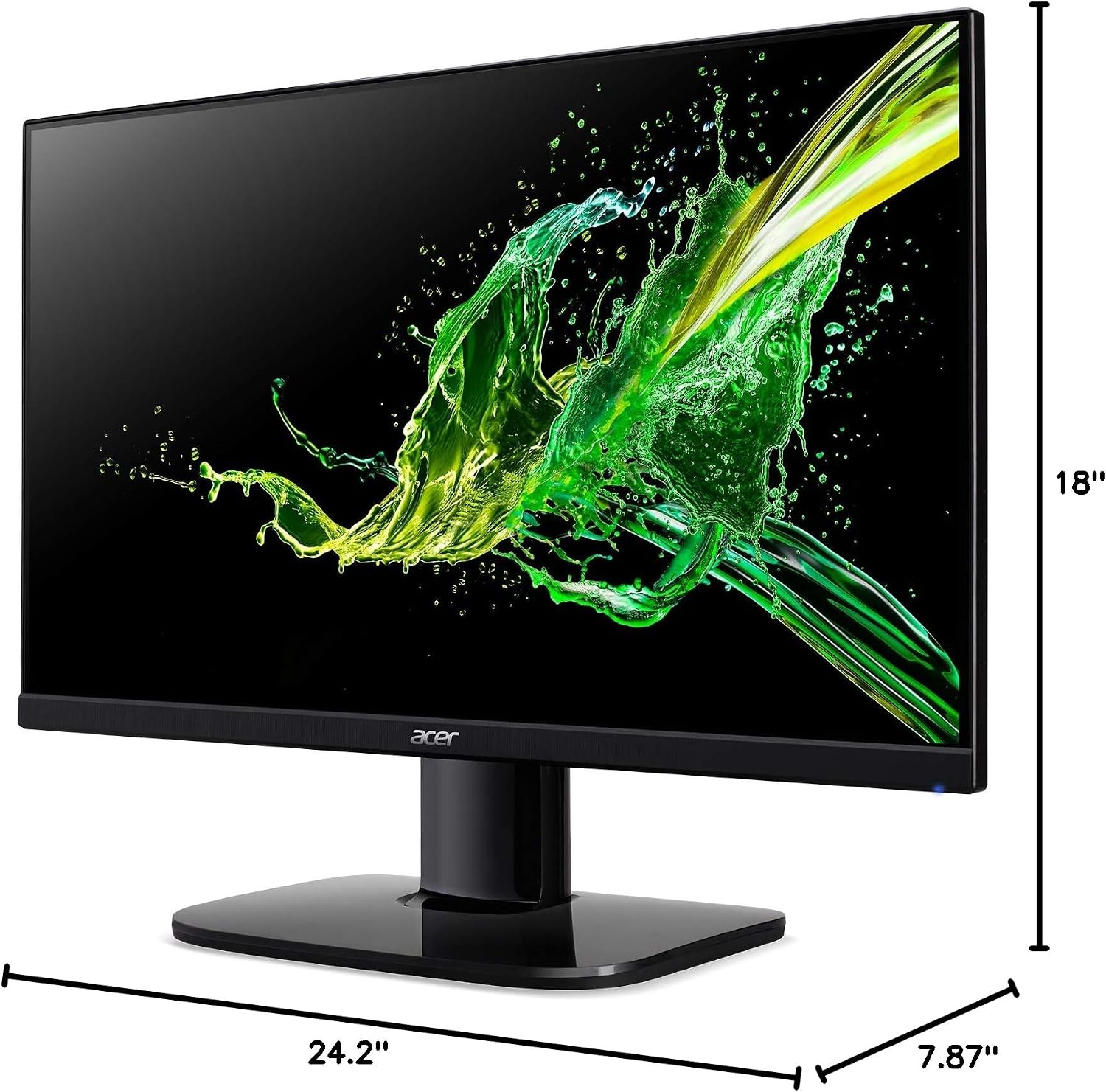 acer KB272 Hbi 27' Full HD (1920 x 1080) Zero-Frame Gaming Office Monitor AMD FreeSync Technology 100Hz 1ms (VRB) Low Blue Light Tilt HDMI & VGA Ports