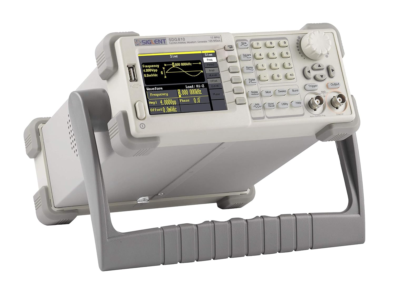 Siglent Technologies SDG810 Siglent Single Channel 10 mhz Bandwidth Signal Generator, Function Generator, Arbitrary Waveform Generator, 125 MSa/s Sampling Rate, Light Gray
