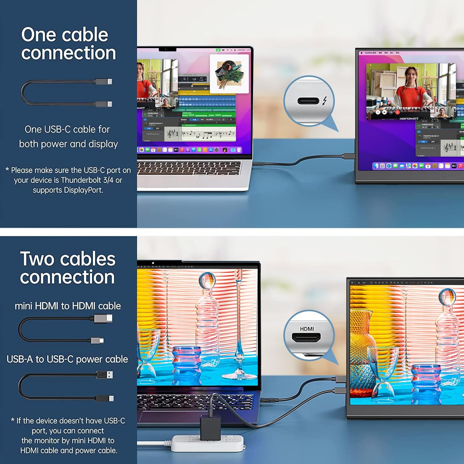 Anyuse Portable 16.0' QHD 2.5K Laptop Monitor - USB C HDMI Gaming Ultra-Slim IPS Display w/Smart Cover & Speakers, HDR Plug&Play, External Monitor for Laptop PC Phone Mac Xbox PS5/PS4 Switch