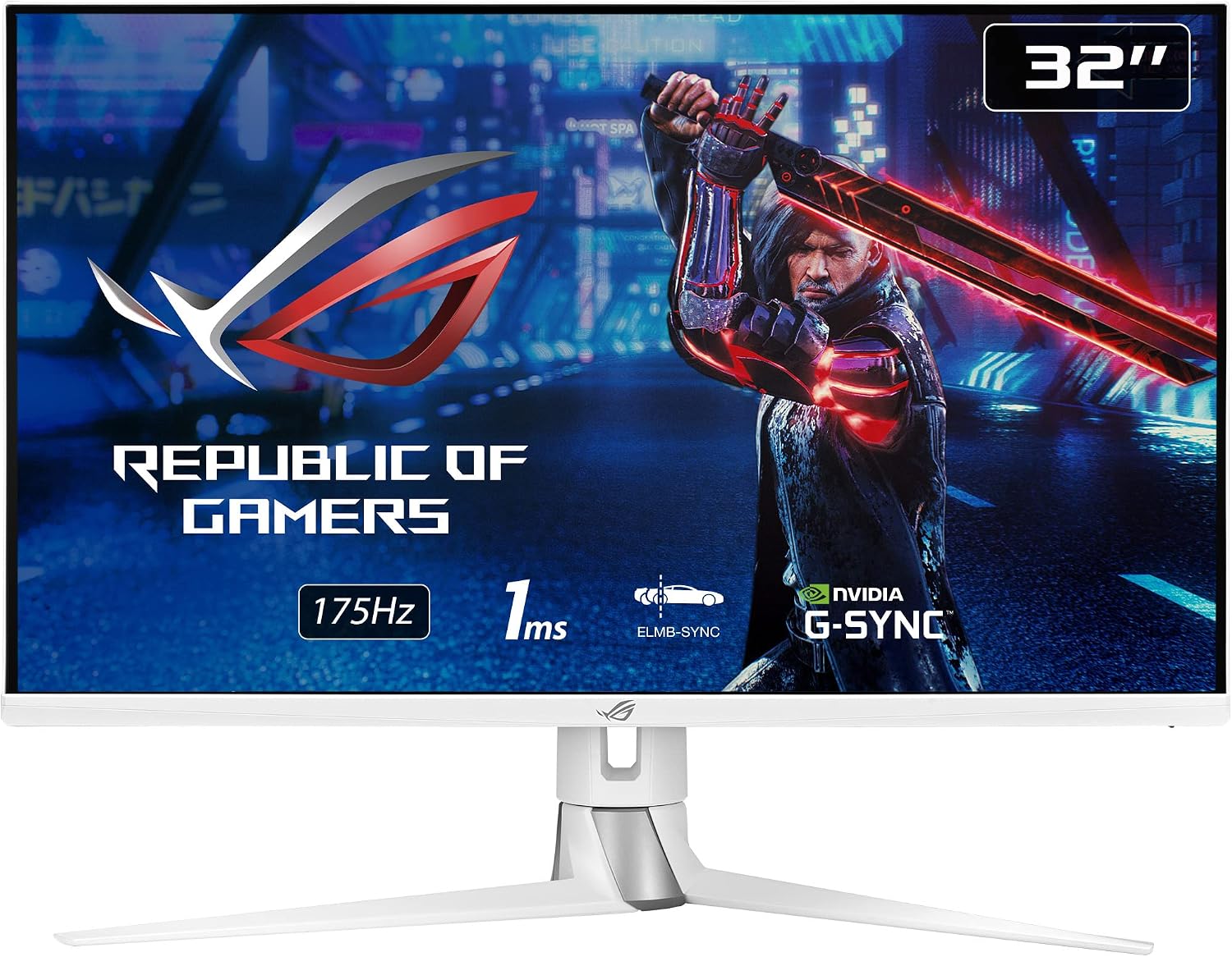 ASUS (PG329Q-W ROG Swift 32' 1440P Gaming Monitor - White, QHD (2560 x 1440), Fast IPS, 175Hz, 1ms, Extreme Low Motion Blur Sync, G-Sync Compatible, Eye Care, DisplayPort, HDMI, USB, DisplayHDR600