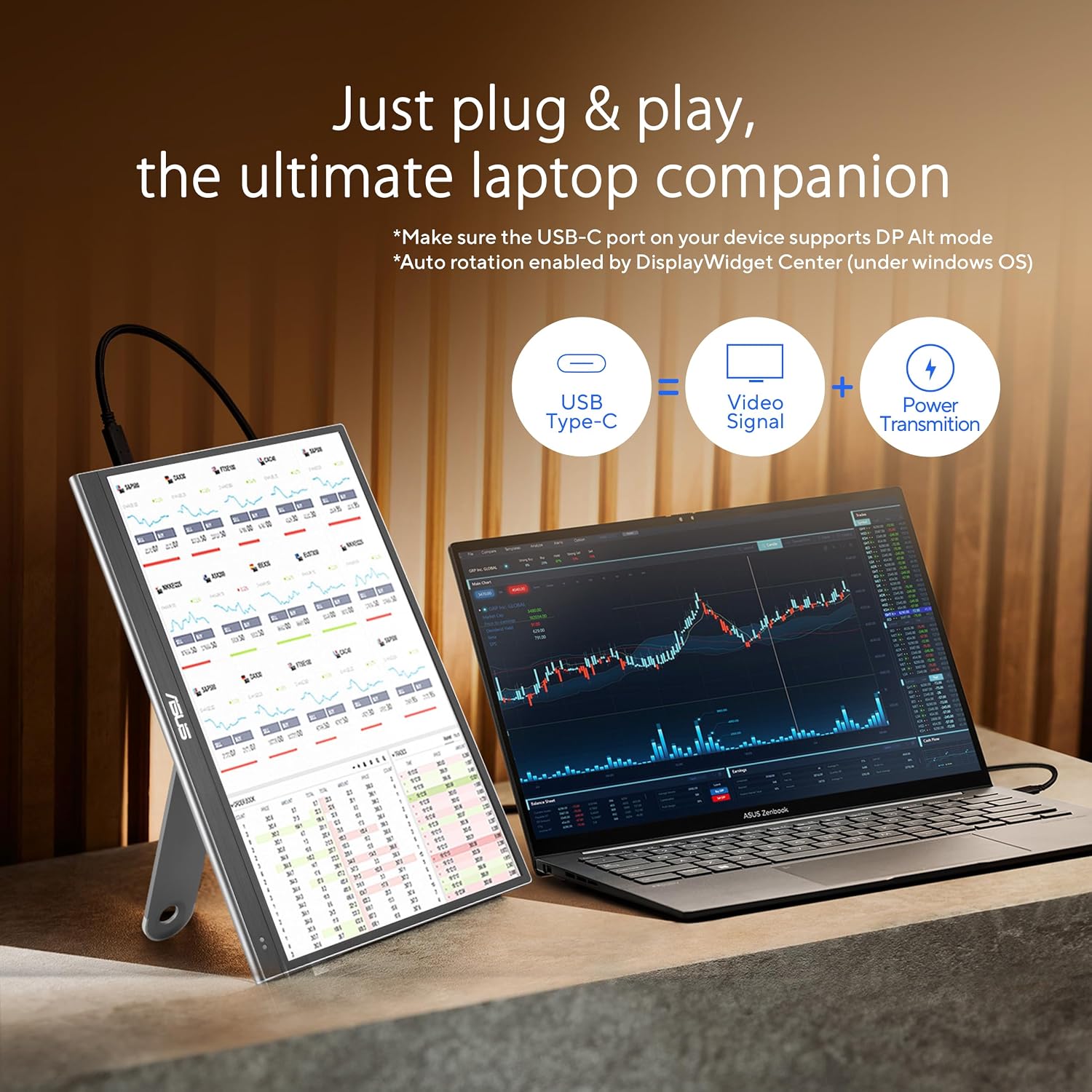 ASUS ZenScreen 16' OLED USB-C portable monitor (MQ16AHE) – Full HD, 100% DCI-P3, 1ms, HDR-10, Mini HDMI, Eye Care, Proximity Sensor, 360° kickstand, Compatible with Laptops, Smartphones, 3 yr warranty