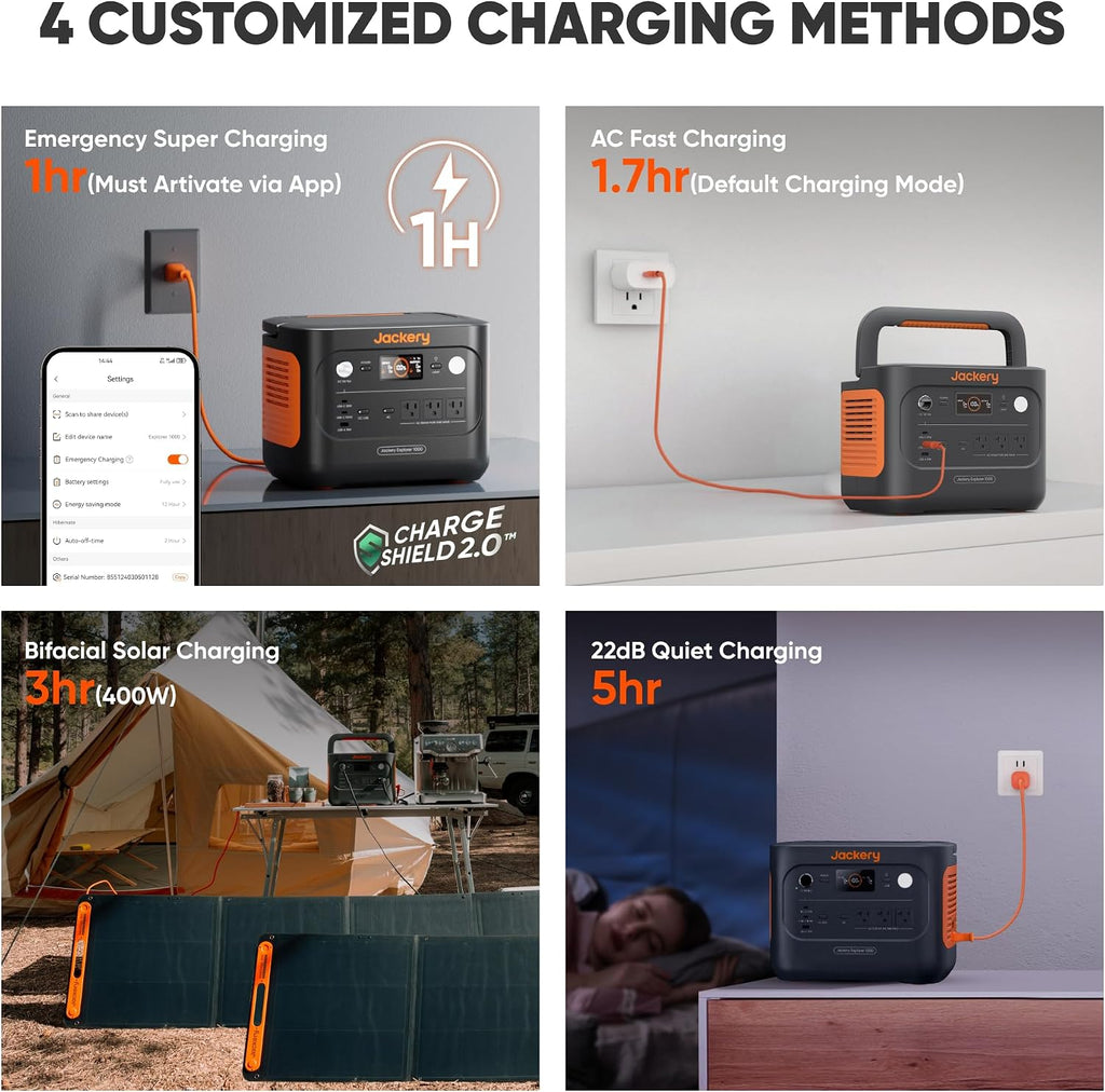 Jackery Explorer 1000 v2 Portable Power Station, 2024 New, Renewed