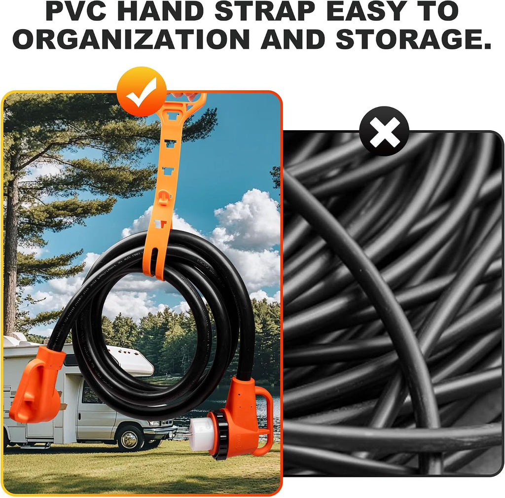 25FT 50 Amp Generator Cord and Power Inlet Box Kit, NEMA 14-50P to SS2-50R Generator Extension Cord, Pre-Drilled 50 Amp Generator Inlet Box with STW Wire, 125/250V, 12500W;UL&ETL Listed