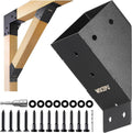 4pack 45 Degree Angle Support Bracket, for 4x4 (Actual 3.5''x3.5'') Pergolas, Gazebo, Deck Porch, Cabin Elevated Wood Support Bracket Support kit (Frosted-Black)