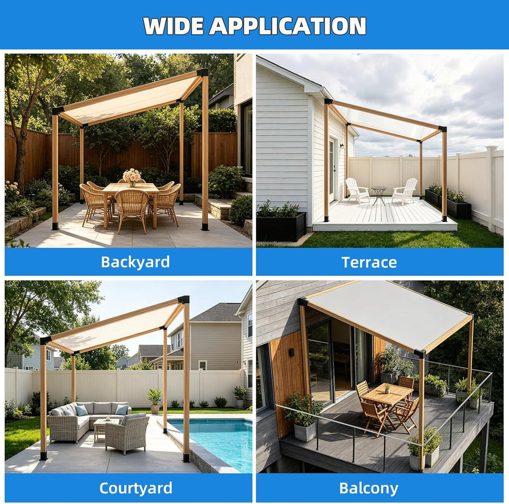 15° Pergola Brackets 75° Corner Bracket with Post Base, pergola kit for 4x4'' (Actual: 3.64x3.64''), Pergola Bracket Kit 4x4 Powder-Coated, Wooden Beams Lumber Gazebos Patio Pergola Lean to Porch Roof