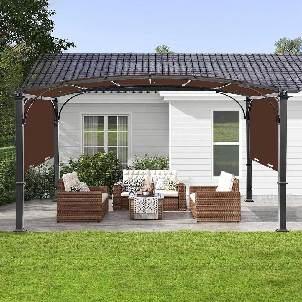 Pergola Canopy Replacement Cover for Lowe's Allen + Roth 10x10 Ft Freestanding Pergola, 200' x 103' Shade Cover, Compatible with Model #L-PG152PST-B,Cover Only (Coffee)