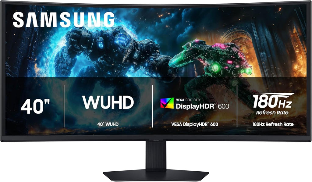 Samsung 40' Odyssey G7 (G75F) WUHD Resolution, 180Hz, Curved Gaming Monitor, 1ms Response Time (GtG), VESA DisplayHDR™ 600, AMD FreeSync™ Premium Pro, LS40FG75DENXZA, 2025