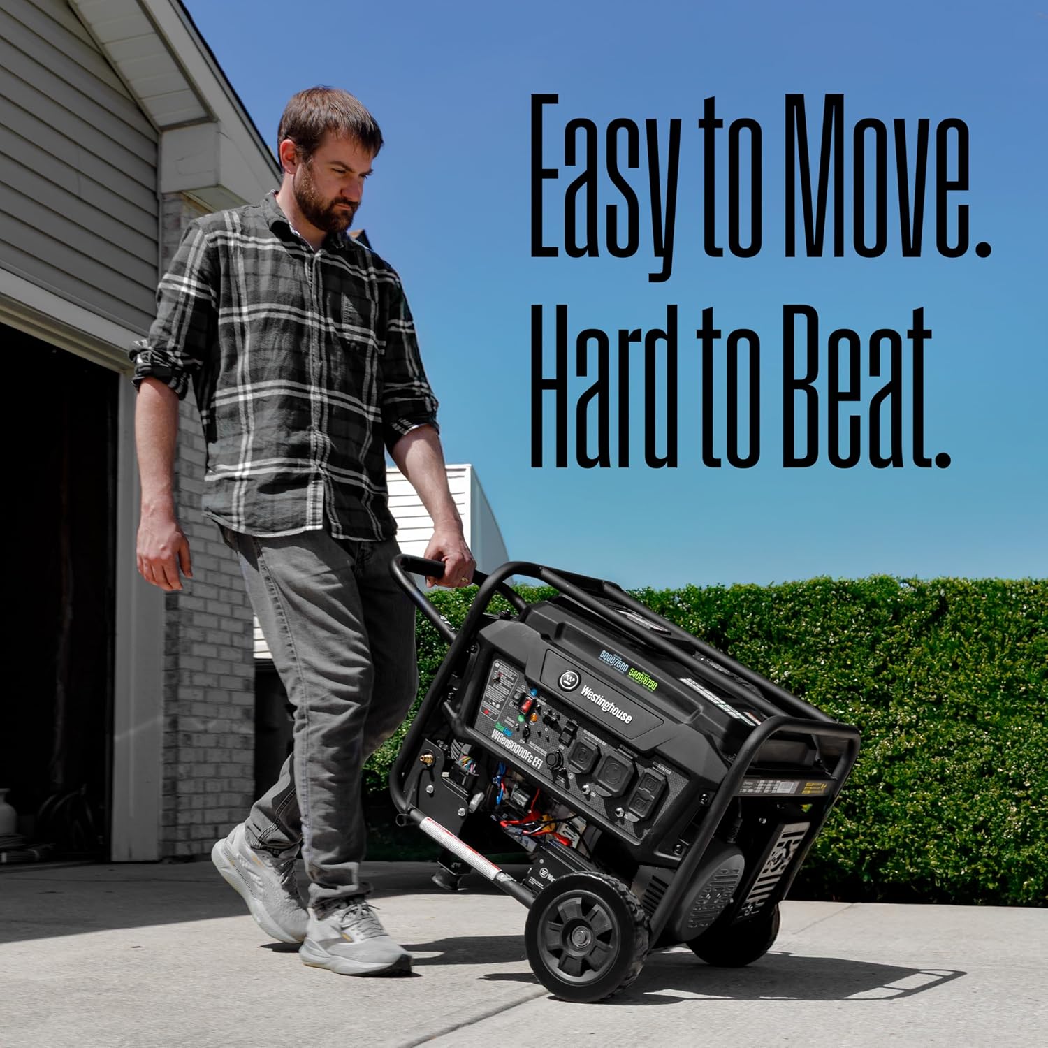 Westinghouse 7500 Peak Watt EFI Dual Fuel Home Backup Portable Generator, Remote Electric Start, Transfer Switch Ready, Gas and Propane Powered, CO Sensor, CARB Compliant
