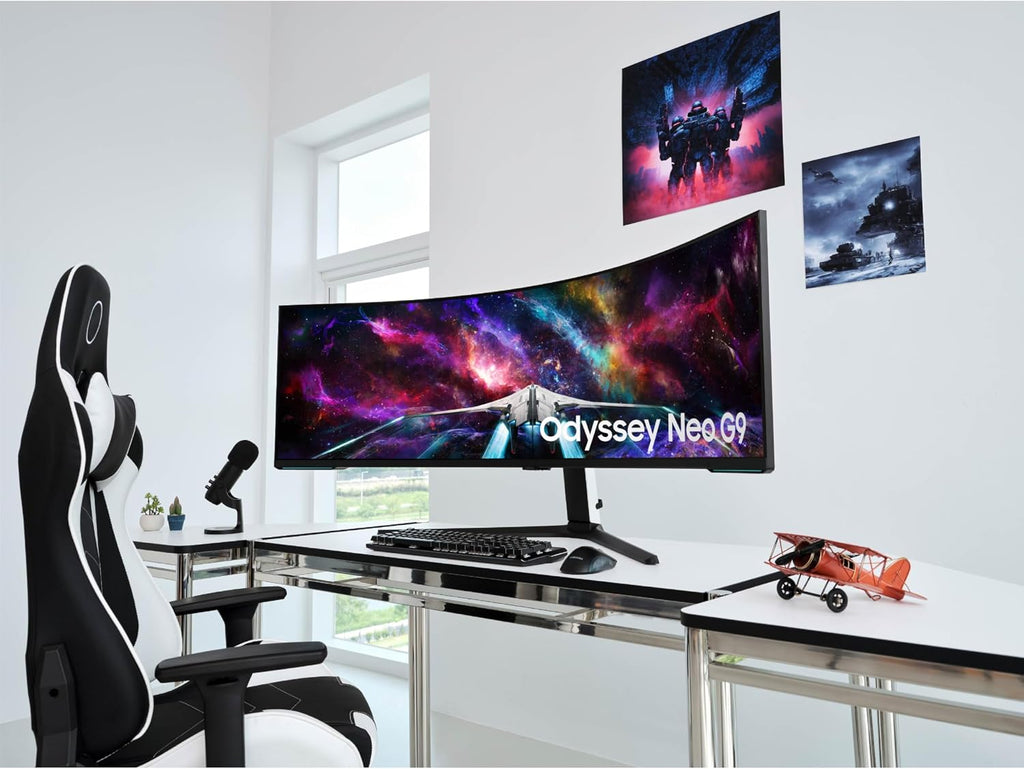 Samsung 57' Odyssey Neo G9 (G95NC) Series Dual 4K UHD 1000R Curved Gaming Monitor, 240Hz, 1ms with DisplayPort 2.1, Quantum Mini-LED, DisplayHDR 1000, AMD FreeSync Premium Pro, LS57CG952NNXZA