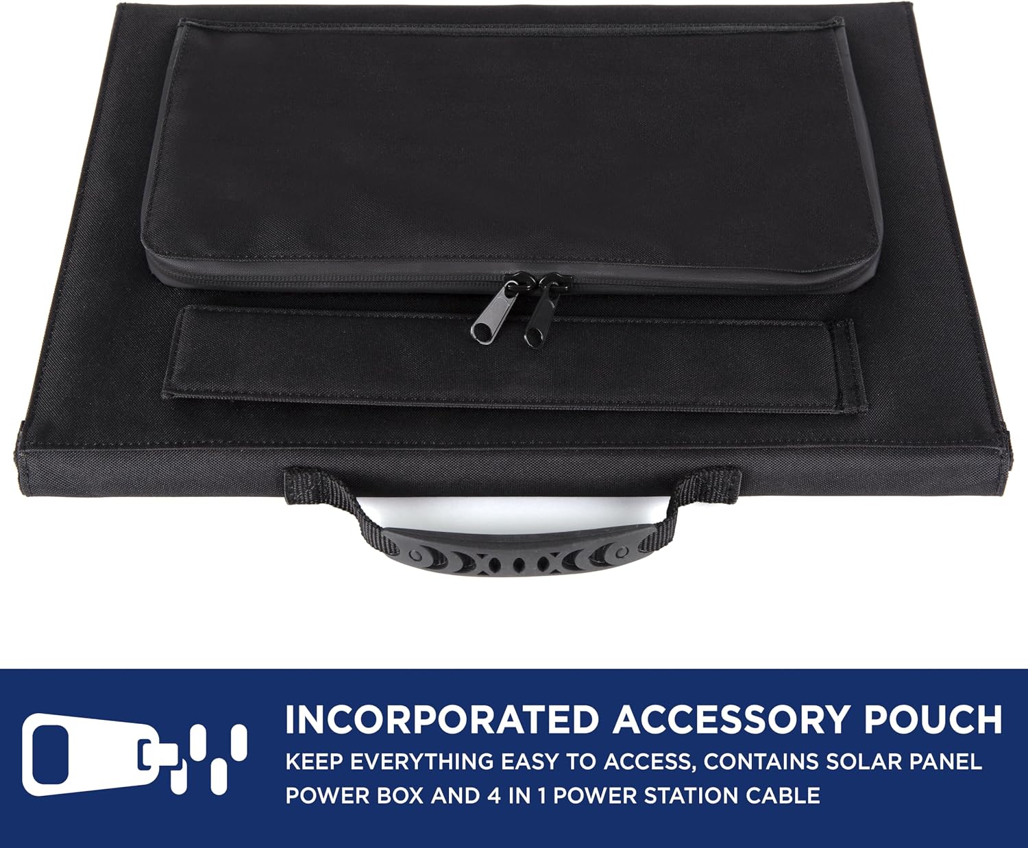 Westinghouse Portable 60W Solar Panel for Portable Power Stations, iPhone, iPad, Tablets, Laptop, with QC 3.0 USB and USB-C ports, DC Output, for Outdoors, Camping, RVs, and Travel,Black