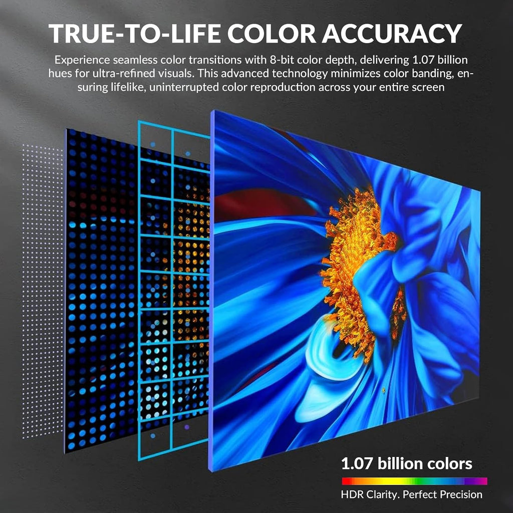 32 Inch 4K UHD Monitor (3840x2160), IPS,60Hz Refresh Rate, 120% sRGB, AMD FreeSync, 178° Viewing Angle, HDMI/DisplayPort, VESA 100x100mm Mount Compatible, Tilt Adjustable - Black