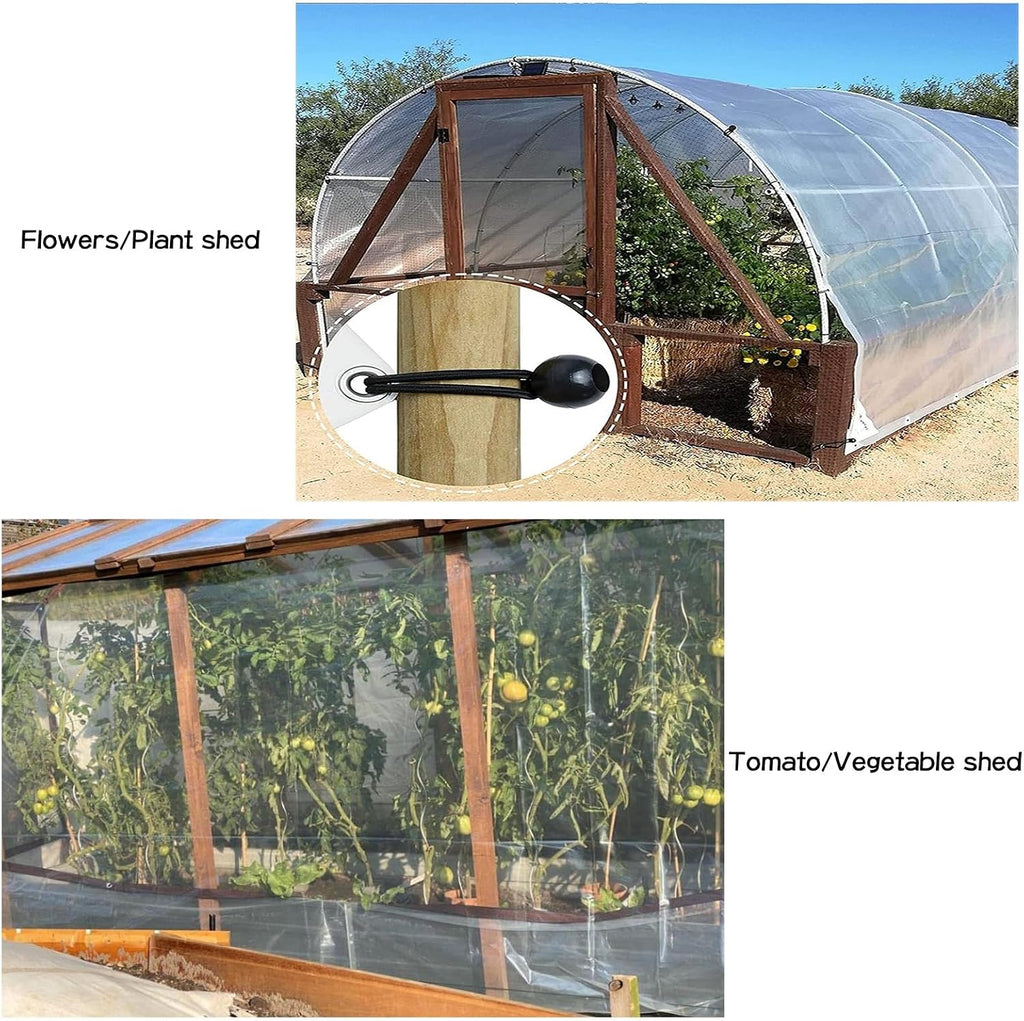 Outdoor Pergola Curtain Waterproof PVC Tarpaulin with Rustproof Grommets Heavy Duty Tarpaulin Transparent, for Porch, Gazebos, Customizable(16x13'/5x4m)