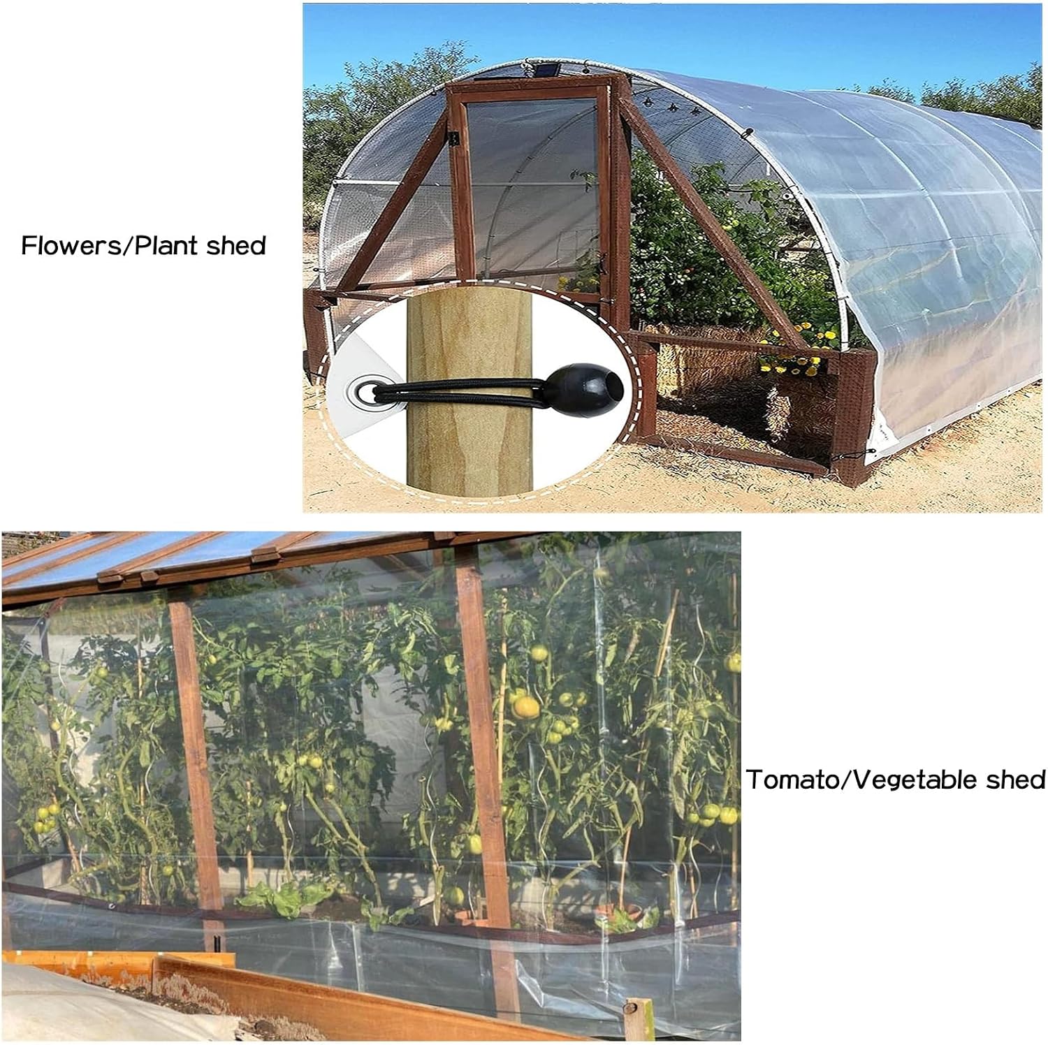 Outdoor Pergola Curtain Waterproof PVC Tarpaulin with Rustproof Grommets Heavy Duty Tarpaulin Transparent, for Porch, Gazebos, Customizable(16x13'/5x4m)