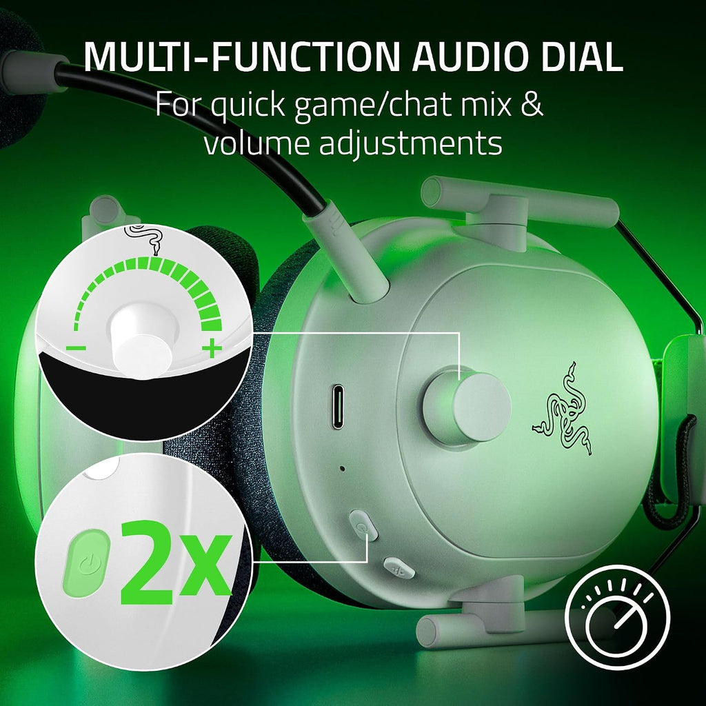 Razer BlackShark V2 Pro Wireless Xbox Gaming Headset: 50mm Drivers - Super Wideband Mic - Noise Isolating Earcups - for Xbox, PS5, Nintendo Switch 2, PC, Mac - Bluetooth, USB-C - 70hr Battery - White