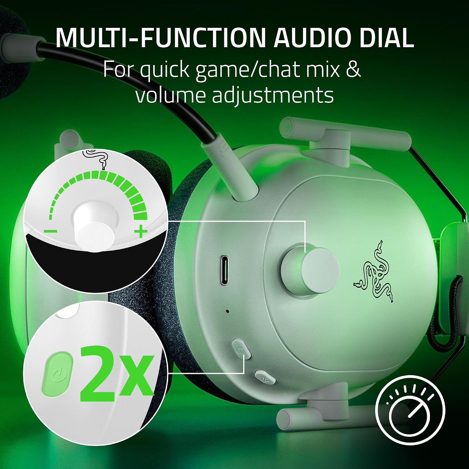 Razer BlackShark V2 Pro Wireless Xbox Gaming Headset: 50mm Drivers - Super Wideband Mic - Noise Isolating Earcups - for Xbox, PS5, Nintendo Switch 2, PC, Mac - Bluetooth, USB-C - 70hr Battery - White