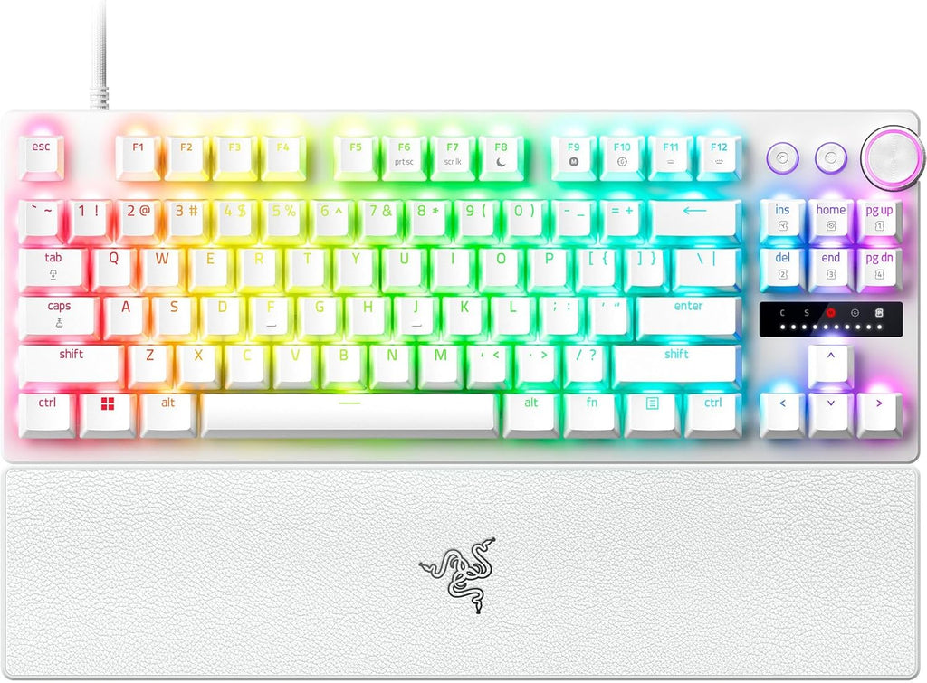 Razer - Huntsman V3 Pro TKL Wired Analog Optical Esports Keyboard with with Snap Tap Mode Rapid Trigger and Adjustable Actuation - White (Renewed)